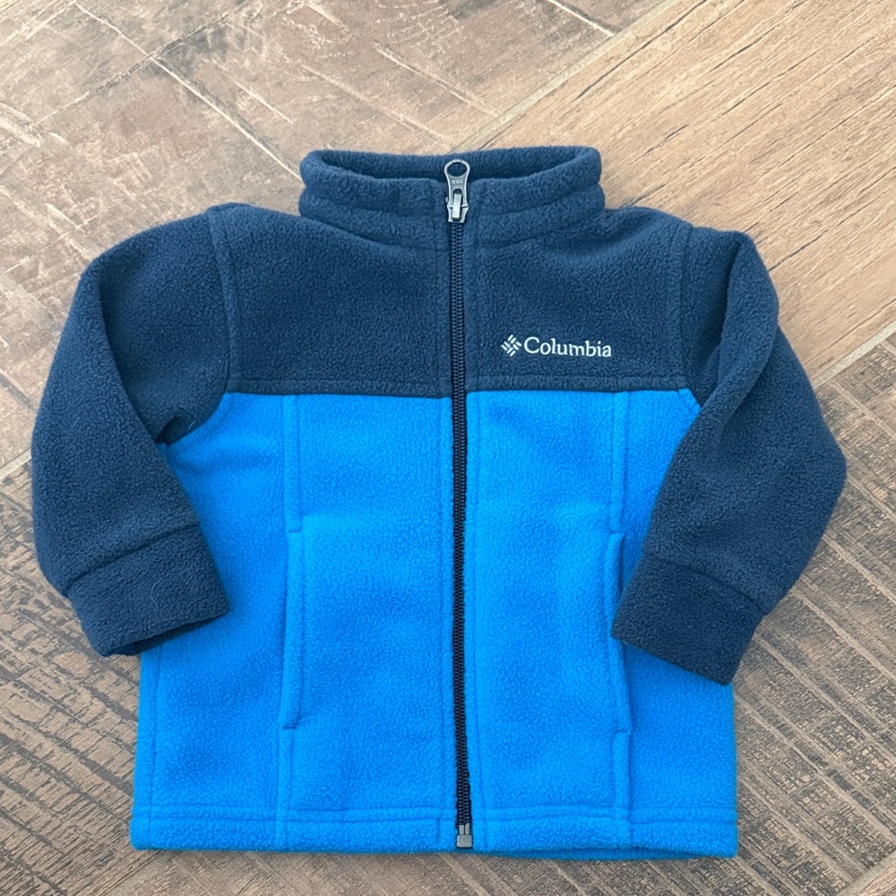 6-12 Month Columbia Navy and Bright Blue Fleece Zip Jacket